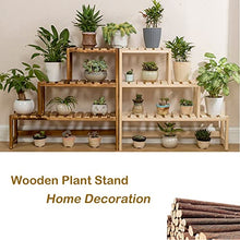 ZOCWJK Plant standWooden Plant Stand Indoor Outdoor Window Sill Plant Rack Tiered Stands Flower Pot Holder Shelves Floor Shelf for Garden Planters for Living Room Balcony - 3 Tie,