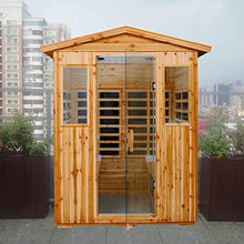 Xmatch Far Infrared Wooden Sauna Room 4 Person Outdoor Natural