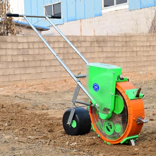 Precision Manual Seeder, Garden Seeder with Wheels, Hand-Push Roller Seeder, Walk-Behind Broadcast Spreader for Corn Cotton Soybean Peanut 12Mouths