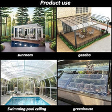 Fully Transparent Solid Polycarbonate roof Panels are Used for Covering and Lighting The Roofs of carports, pavilions, greenhouses and Chicken coops(2mm,1.8x20m/6x65.6ft)