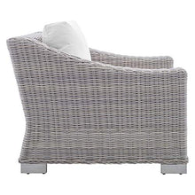Modway Conway Sunbrella Outdoor Patio Wicker Rattan Furniture Set Light Gray White