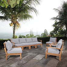 Modern Contemporary Outdoor Patio Sofa, Chair and Coffee Table Set, Wood, Grey Gray Natural