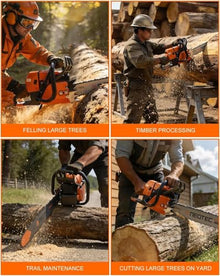 NS892V1 92cc Gas Powered Chainsaw 42" Bar & Chain 5.2KW 7HP 2-Cycle Engine Heavy-Duty Professional Forestry Saw for Large Wood Cutting Compatible with MS660 G660 Parts