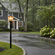 Hinkley Edgewater XL 4-Light Outdoor Post Lantern w/Lumiglo, Black
