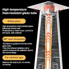 Patio Heater, 48,000 Btu Pyramid Propane Heater with Wheels, Outdoor Heater, Portable Heater, Patio Heater Propane, Outdoor Patio Propane Space Heater, for Patio, Backyard, Garden Stainless steel