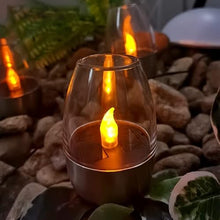 MENGKK Plant Growing Lamps 5 Pack Solar Light Outdoor Garden LED Stainless Steel Candle Light Lawn Deck Night Light Solar Lighting for Balcony Garden Decor(2 Pack)