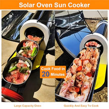 Portable Solar Oven,4.5L Large Capacity Solar Cooker Outdoor Oven Camping Stove with Theometer,for 3-5 People Backpacking Hiking Family Party