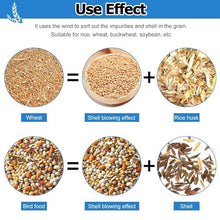 Bird Feed Blown Shell Splitter, Electric Grain Cleaning Winnower Machine, Grain Blowing Machine with Adjustable Speed Fan for Miscellaneous Grains, Quick Shelling (Breeding Model)
