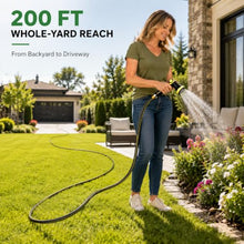 Dkenicor 200FT Expandable Garden Hose, 5/8 Inch Heavy Duty Leak-Proof Water Hose with 600PSI Pressure, for Gardening, RV, and Pet Wash, Yellow Green-6PC