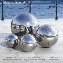 YDJIANCAI 1Pcs Stainless Steel Gazing Balls Hollow Mirror Globe Floating Reflective Ball Polished Shiny Sphere for Outdoor Lawn Pond Yard Ornament(Silver)(Size:23.62in/60cm)