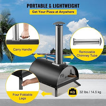 Stainless Steel Pizza Oven 12" Wood Fired Oven with Feeding Port Portable Wood Pallet Pizza Maker for Outdoor Cooking Durability, Efficience