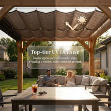 Retractable Roman Sail Shade,Slide Wire Wave Shade Sail Sun Shade Sail UV Resistant Sun Protection Wave Canopy Cover with Mounting Kit for Pergola,Porch,Terrace Garden(W2.8*L18m/W9.19*L59.05ft)