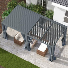 RoyalCraft 10' x 20' Outdoor Adjustable Louvered Pergola Gray