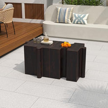 Christopher Knight Home Daton 2 Piece Interlocking Outdoor Side Table Set, Modular Lightweight Concrete Coffee Table, Convertible MGO End Table for Indoor&Outdoor, Design for Creative Set Up, Copper