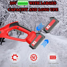 20V Cordless Snow Shovel, 12-Inch Cordless Electric Snow Blower with Adjustable Front Handle&Telescopic Pole, Snow Thrower with 2 x Battery & Quick Charger Included,3Ah×2