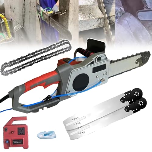 13In/18In Electric Concrete Chainsaw, 5800W/6500W Handheld Chainsaw Wall Cutter, Diamond Chain Saw for Concrete, Water Fed Concretes Cutter, Dust Free Concretes Chainsaws