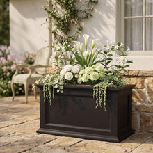 Mayne Fairview Self-Watering Rectangular Trough Planter, Black