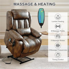 HTERWQEA Extra Large Leather Power Lift Recliner Chair for Elderly