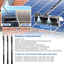 Dfdieratve Pressure Washer Pole Kit for Photovoltaic/Solar Panels | Off-Grid Cleaning with 26Ah Battery, 4-5h Autonomy | Adjustable Pole 3.5-7.5m + Water Power Mode,5.5m/18ft
