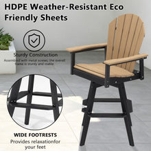 Swivel Tall Adirondack Chairs 360° Rotating HDPE Bar Stools for Patio