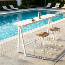 DKPLOE Outdoor Bar Table, 41.3in Bar Height Table All Weather Console Table for Balconies Gardens Courtyards and Poolside Areas Indoor Or Outdoor Use