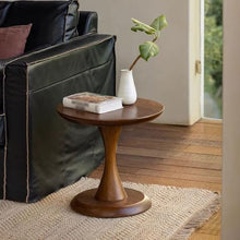 ENGENDER Couch Side Table Retro Solid Wood Sofa Side Table and Teak Storage Narrow End