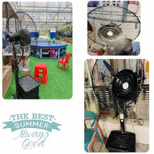 JDXQBLD Industrial Misting Fan with 11 Gallon Tank, Adjustable Height, 3 Cooling Speeds, Art Deco Pedestal Fan for Patios & Yards，550mm/22