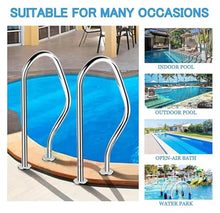 Pool Handrail, Stainless Steel Pool Railing, Swimming Pool Safety Hand Rail, 304 Stainless Steel Rustproof Pool Stair Railing Ergonomics Curved Design