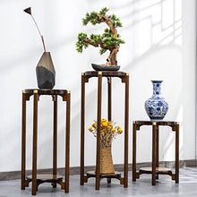 YYBOES Plant Pedestal Stand Bamboo Shelf Floor Shelf Indoor Flower Pot Rack Living Room Flower Terrace Balcony Potted Plant Base Pedestal Stands for Display
