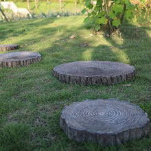 zktoermn Round Garden Stepping Stones, Outdoor Decorative Path Stones, Step Stone with Wood Grain for Flower, Beds Lawn, Landscaping Stones(45x45x5cm)