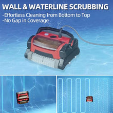 PioneerWorks Robotic Pool Vacuum Cleaner 130W Wall Climbing Red