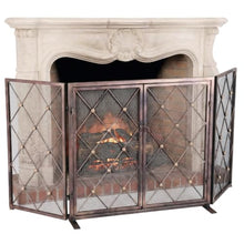 Generic 32inch Decorative Fire Spark Guard Gate 3 Folding Wrought Iron
