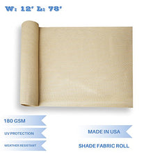 E&K Sunrise 12' x 78' Sun Shade Fabric Roll Outdoor Sun Shade Cloth Pergola Cover for Backyard Garden Patio Deck Greenhouse (Beige)