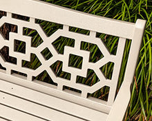 Martha Stewart Chinoiserie Garden Bench Green - 2-Person Outdoor Patio Bench - HDPE Dock Seating - Classic Decorative Backyard Furniture - 47.5" Wide Garden Seat for Porch, Deck & Lawn