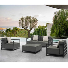 Whiteline Modern Outdoor Living Sensation Indoor/Outdoor Ottoman Grey