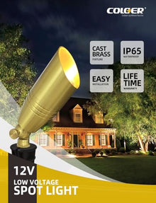 COLOER Die-cast Brass Landscape Spotlight 10-Pack, Copper Finish
