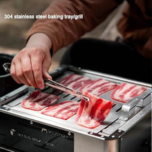 Portable Charcoal Grill - Stainless Steel Tabletop BBQ with Baking Tray & Net for Smoker Cooking Steak & Chicken - Perfect Outdoor Grill for Balcony & Yard Use