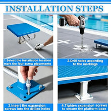 PioMue Diving Platform, 15 Degree Incline Starting Block, Inground Pool Diving Boards with Anti-Slip Rubber Surface for Professional Swimming Pool Competition and Training