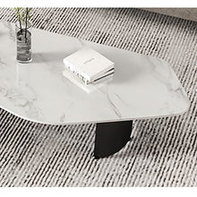 Living Room Table Modern Style Coffee Table, Rock Tabletop Coffee Table, Irregular Coffee Table with 2 Storage Drawers, Center Table in The Living Room, Small Space of Featured End Table Outdoor Side