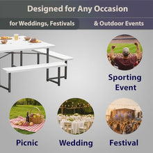 Zedfire Commercial 48" Picnic Table with Attached Benches, Heavy-Duty All-Weather Polyethylene Table with Steel Frame and Umbrella Hole, Ideal for Schools, Restaurants, Parks, and Institutional Use