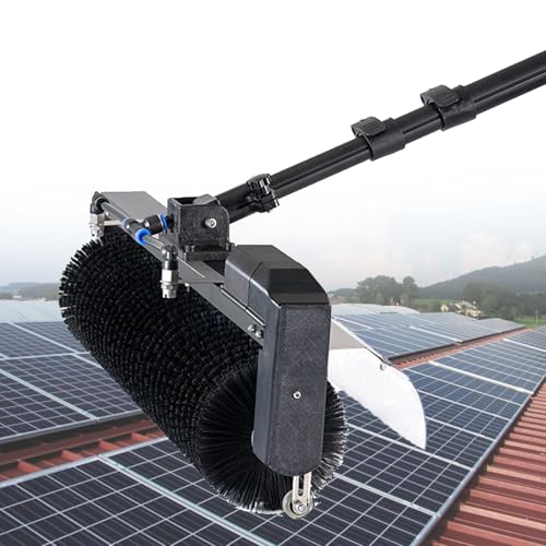iumLeap Electric PV Panel Cleaning Brush 3.5m/5.5m/7.5m, with Extension Pole, Solar Panel Cleaner, Automatic Water Supply Cleaning Brush(7.5M)