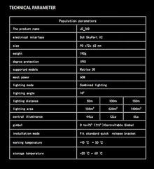 Generic T60 Matrice 30 Drone Spotlight Kit for DJI M30 Black