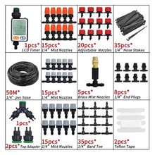 Ship Accessories 5M-30M Garden Irrigation Outdoor Misting Cooling System Watering 1/4'' Brass Atomizer Nozzles 4/7mm Hose Patio Irrigation Accessories(KIT003-50M-A)