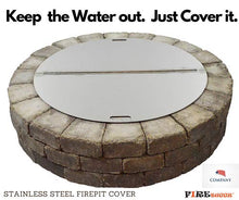 Firebuggz Fire Pit Covers - Stainless Steel Fire Pit Cover, 40” Round - Snuffer Cover Top for Wood or Gas Pit Ring, Silver