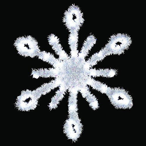 Vickerman 3.5' Metallic Snowburst Commercial Pole Decoration with 30 LED C7 Lights, Installation Brackets and Bands, UV Resistant, Powder Coated Heavy Duty Metal Frames, 12 Watts