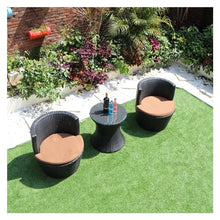Balcony Table and Chair Set Courtyard Balcony Small Table And Chairs Garden Furniture Sets Leisure Rattan Three-piece Set Waterproof Outdoor Table And Chair Bistro Table Set ( Color : 1 chairs-1 table