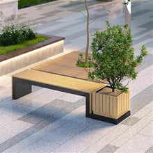 HYgloF Patio Benches Backless Wooden Bench with Steel Bottom Plate, Suitable for Outdoor Porch, Courtyard, Terrace, Park Seats Garden Bench(Large)