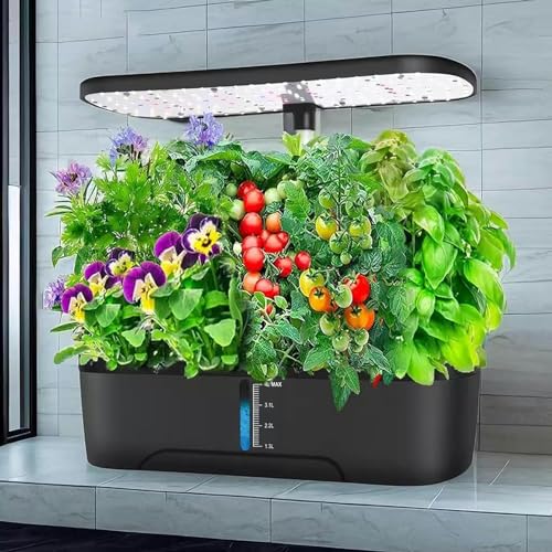 FLTRGO Indoor Hydroponic System,Aeroponics Growing Kit,Indoor Hydroponics Growing System,for Herbs, Fruits and Vegetables,with Hydrating Pump, Adapter, Net Pots.