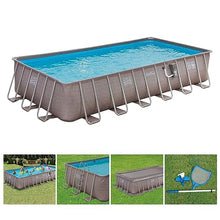 Summer Waves Elite 24' x 12' x 52" Rectangular Above Ground Swimming Pool Set Gray