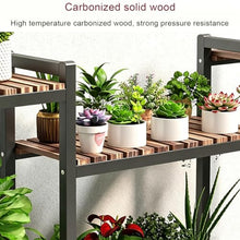 ARTUNV Movable 3-Tier Metal Plant Stand On Wheels for Indoor Living Room